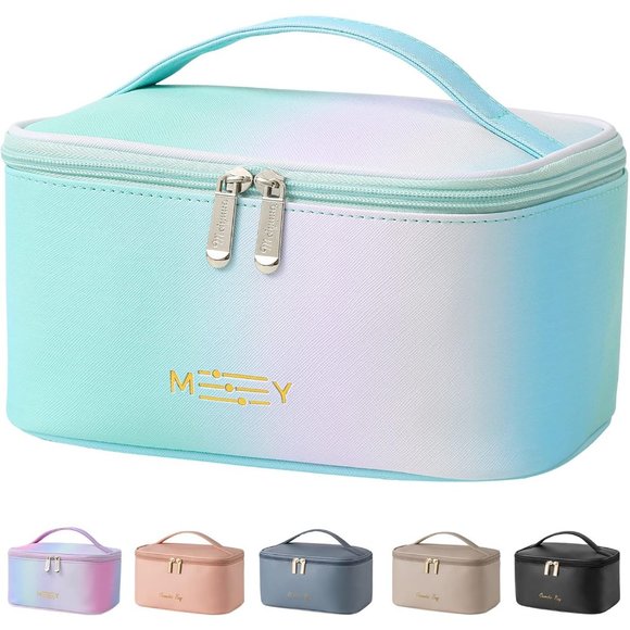 Women Rainbow Green Small Cute Haze Blue Little Pouch Toiletry Makeup Organizer - Picture 1 of 9